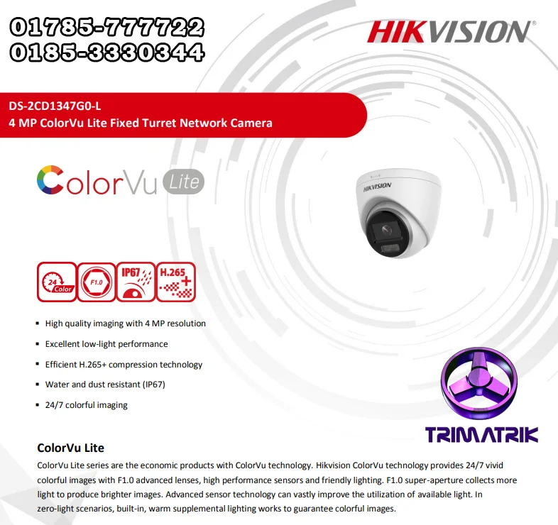 Hikvision DS-2CD1347G0-L 4MP ColorVu Dome IP Camera 4 Hikvision DS-2CD1347G0-L Bangladesh