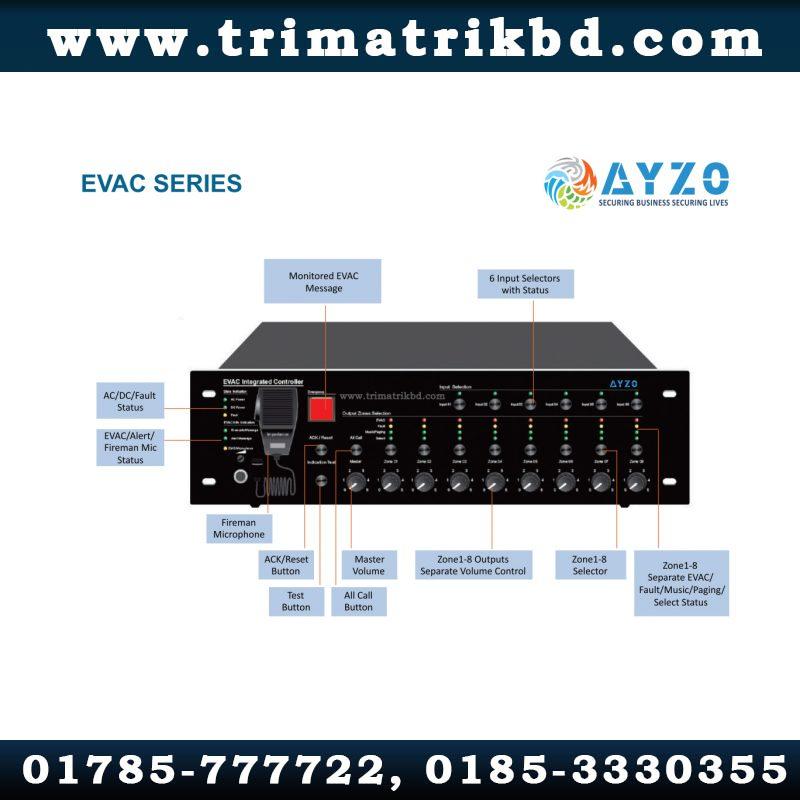 AYZO A-EVAC-6Z-240W 6 Zone EVAC Controller With 240W Amplifier 3 Ayzo A-EVAC-6Z-240W Bangladesh