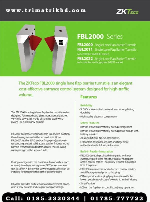ZKTeco FBL2000 Pro in Bangladesh